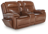 Healy Pier Chocolate Power Reclining Sofa and Loveseat - Ornate Home