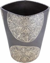 Hearst Terracotta Geometric Black Planter - Clearance - Ornate Home