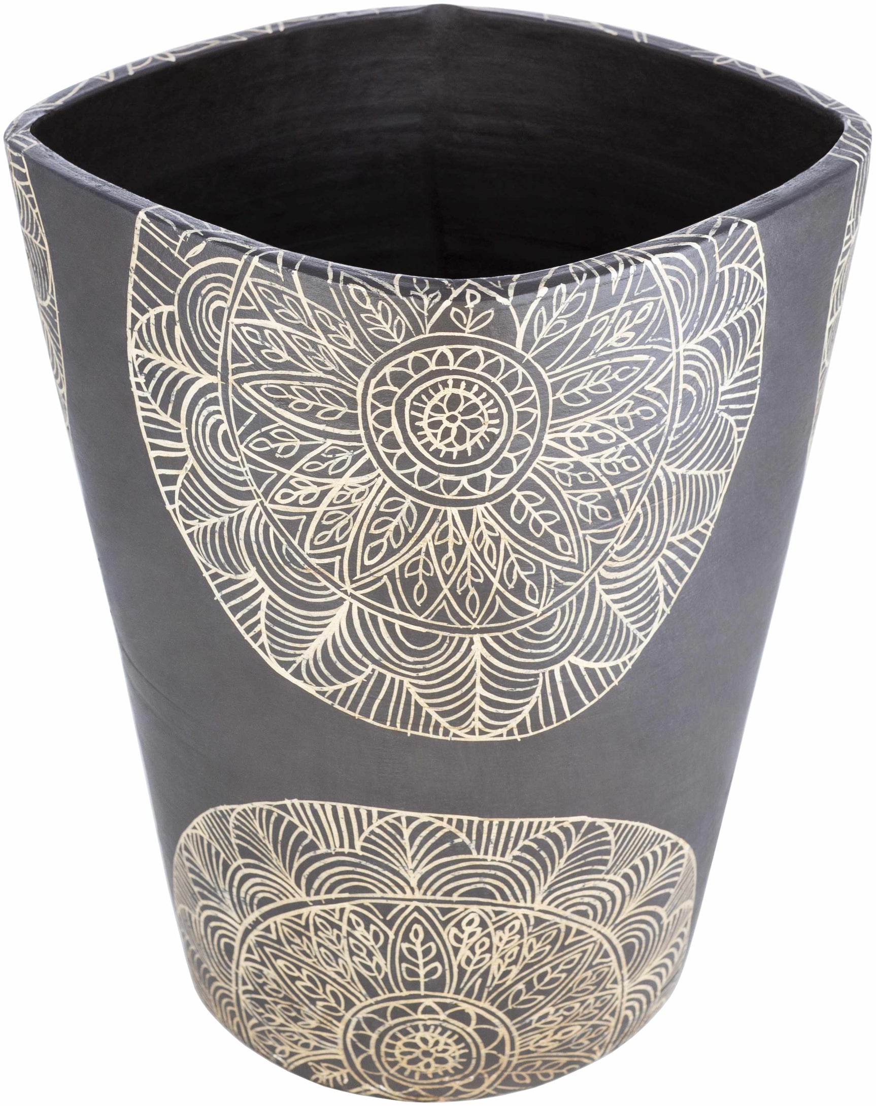 Hearst Terracotta Geometric Black Planter - Clearance - Ornate Home