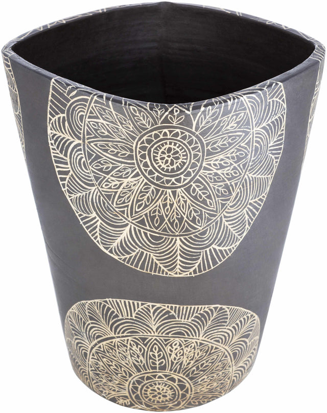 Hearst Terracotta Geometric Black Planter - Clearance - Ornate Home