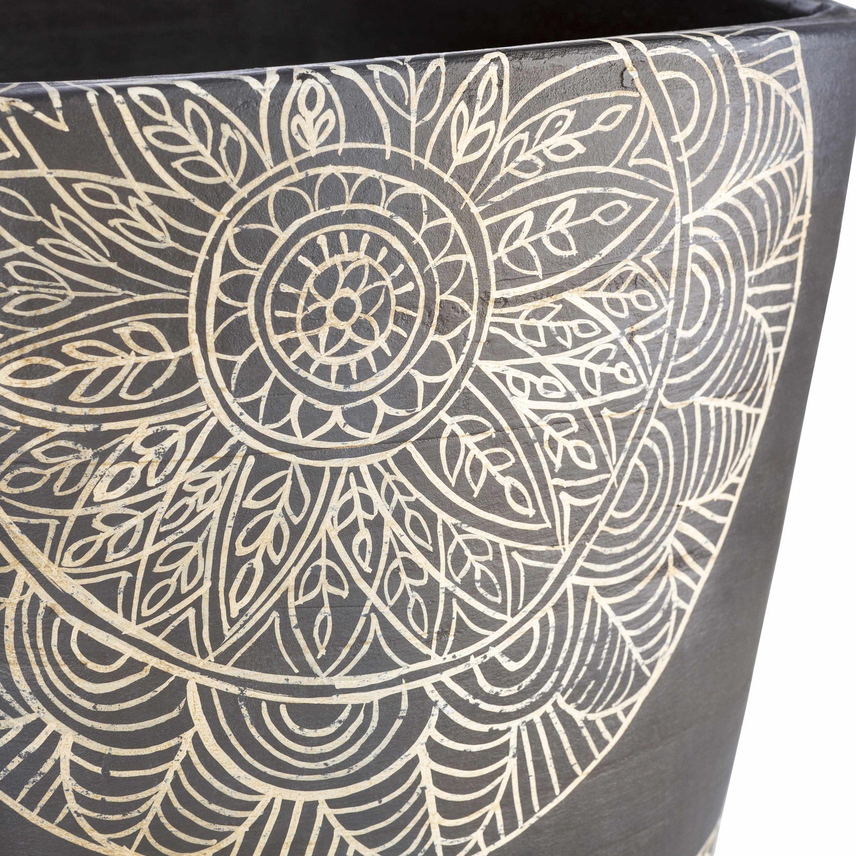 Hearst Terracotta Geometric Black Planter - Clearance - Ornate Home