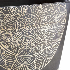 Hearst Terracotta Geometric Black Planter - Clearance - Ornate Home