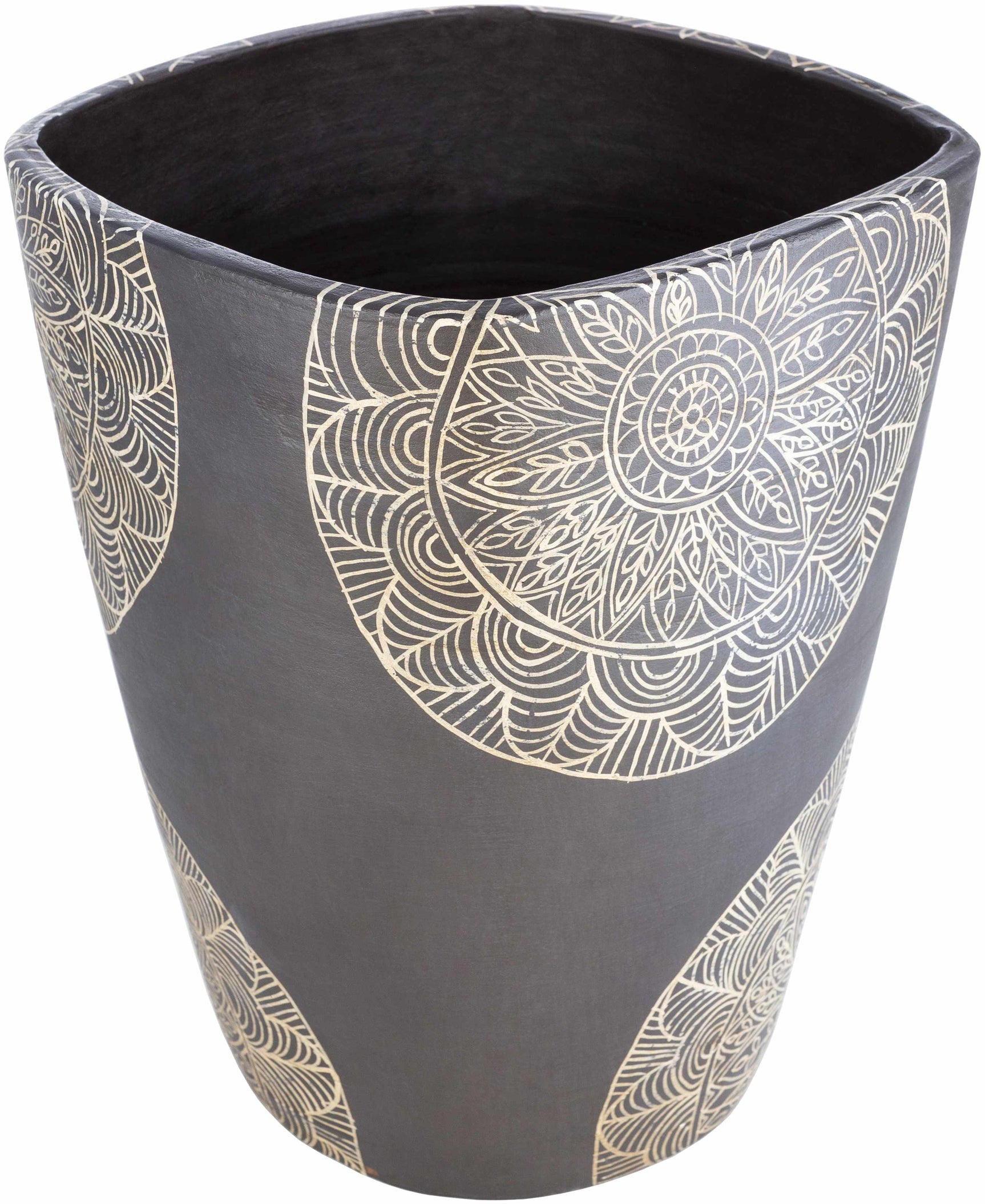 Hearst Terracotta Geometric Black Planter - Clearance - Ornate Home
