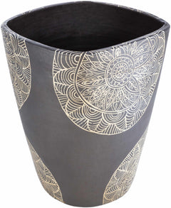 Hearst Terracotta Geometric Black Planter - Clearance - Ornate Home
