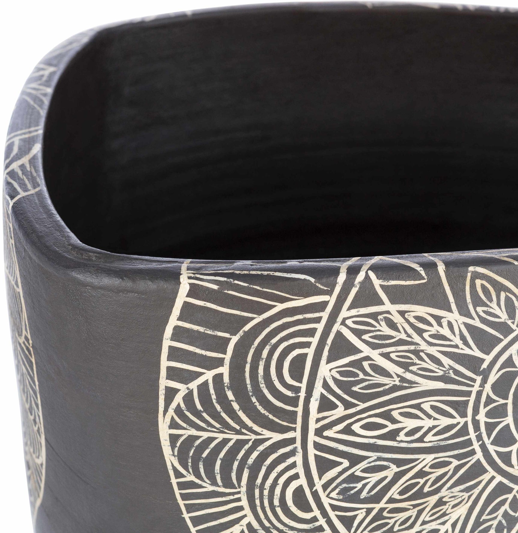 Hearst Terracotta Geometric Black Planter - Clearance - Ornate Home