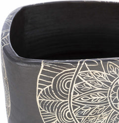 Hearst Terracotta Geometric Black Planter - Clearance - Ornate Home