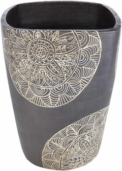 Hearst Terracotta Geometric Black Planter - Clearance - Ornate Home