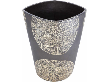 Hearst Terracotta Geometric Black Planter - Ornate Home