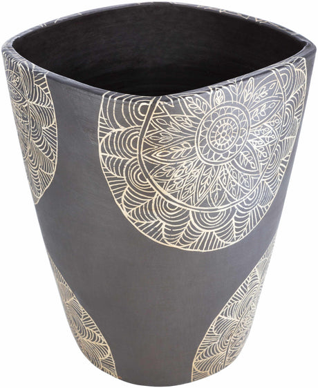 Hearst Terracotta Geometric Black Planter - Ornate Home