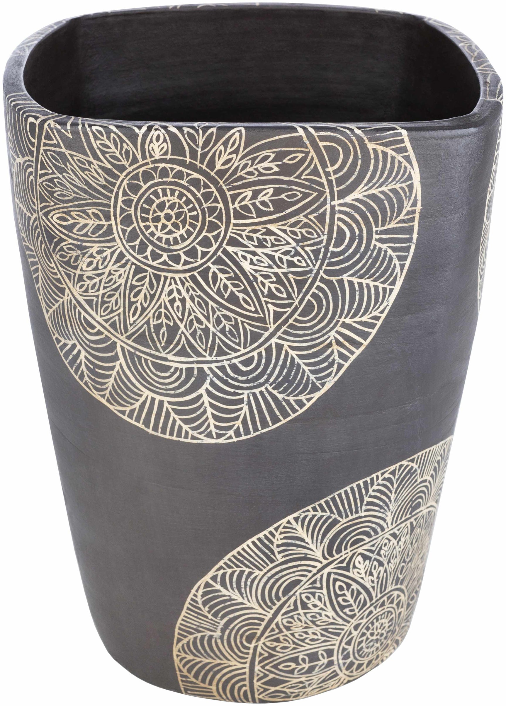 Hearst Terracotta Geometric Black Planter - Ornate Home