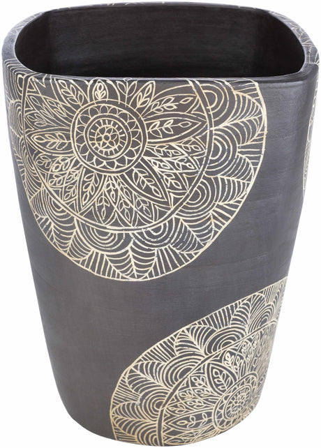 Hearst Terracotta Geometric Black Planter - Ornate Home
