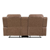 Hearth Brown Double Reclining Loveseat With Center Console - Ornate Home