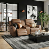 Hearth Brown Double Reclining Loveseat With Center Console - Ornate Home