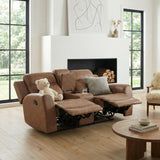 Hearth Brown Double Reclining Loveseat With Center Console - Ornate Home