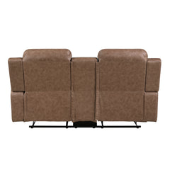 Hearth Brown Double Reclining Loveseat With Center Console - Ornate Home