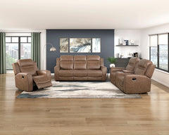 Hearth Brown Double Reclining Loveseat With Center Console - Ornate Home