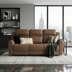 Hearth Brown Double Reclining Sofa - Ornate Home