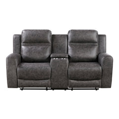 Hearth Gray Double Reclining Loveseat With Center Console - Ornate Home