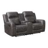 Hearth Gray Double Reclining Loveseat With Center Console - Ornate Home