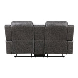 Hearth Gray Double Reclining Loveseat With Center Console - Ornate Home