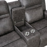 Hearth Gray Double Reclining Loveseat With Center Console - Ornate Home