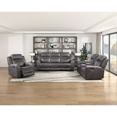 Hearth Gray Double Reclining Loveseat With Center Console - Ornate Home