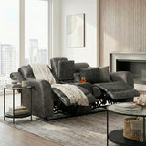 Hearth Gray Double Reclining Loveseat With Center Console - Ornate Home