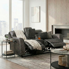 Hearth Gray Double Reclining Loveseat With Center Console - Ornate Home