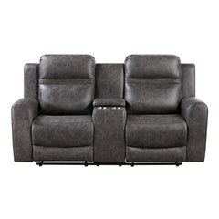 Hearth Gray Double Reclining Loveseat With Center Console - Ornate Home
