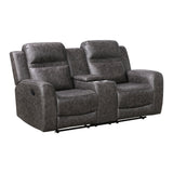 Hearth Gray Double Reclining Loveseat With Center Console - Ornate Home