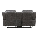 Hearth Gray Double Reclining Loveseat With Center Console - Ornate Home
