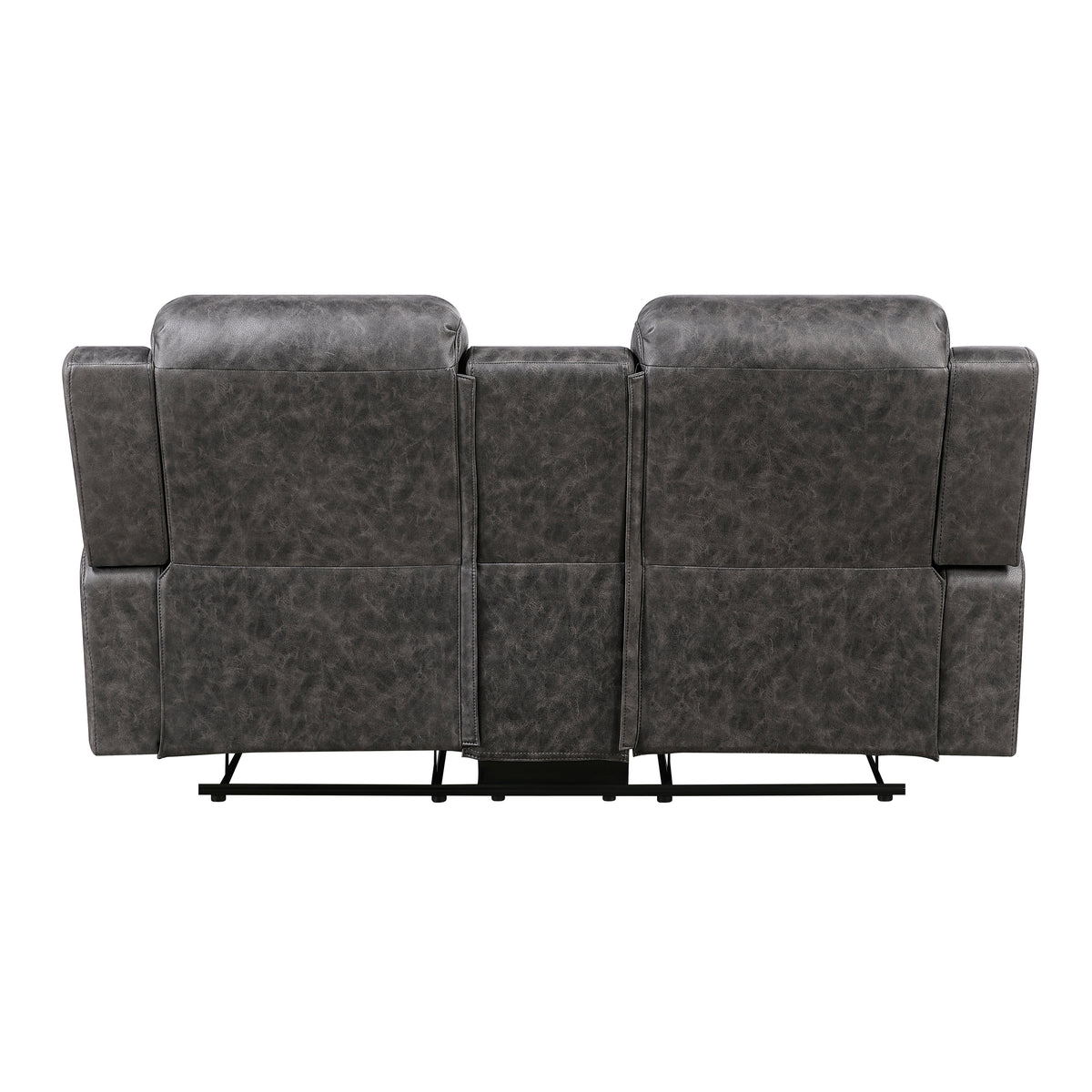 Hearth Gray Double Reclining Loveseat With Center Console - Ornate Home