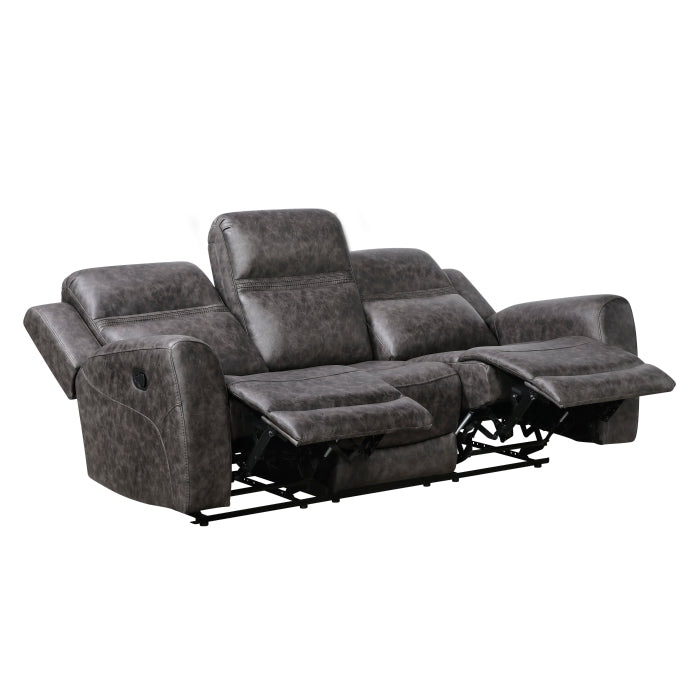Hearth Gray Double Reclining Sofa - Ornate Home