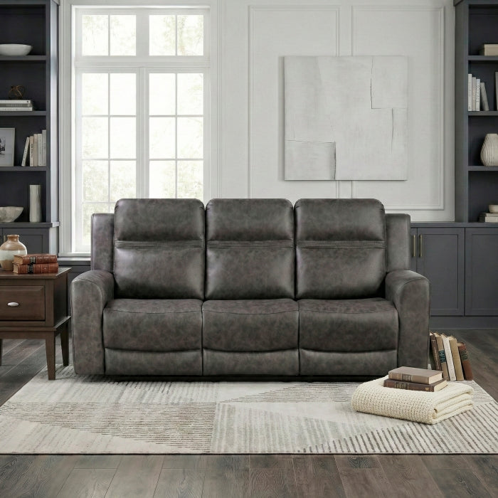 Hearth Gray Double Reclining Sofa - Ornate Home