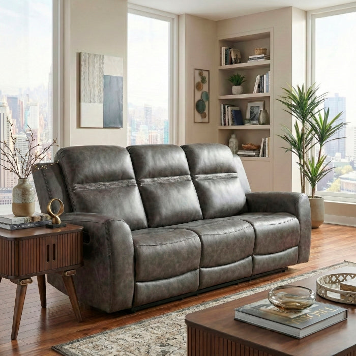 Hearth Gray Double Reclining Sofa - Ornate Home
