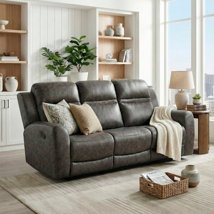 Hearth Gray Double Reclining Sofa - Ornate Home