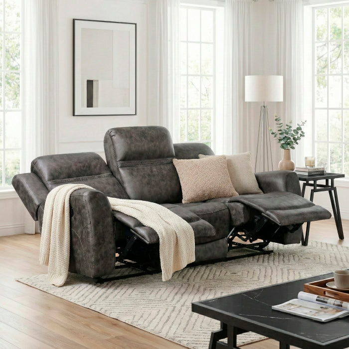 Hearth Gray Double Reclining Sofa - Ornate Home