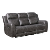 Hearth Gray Double Reclining Sofa - Ornate Home