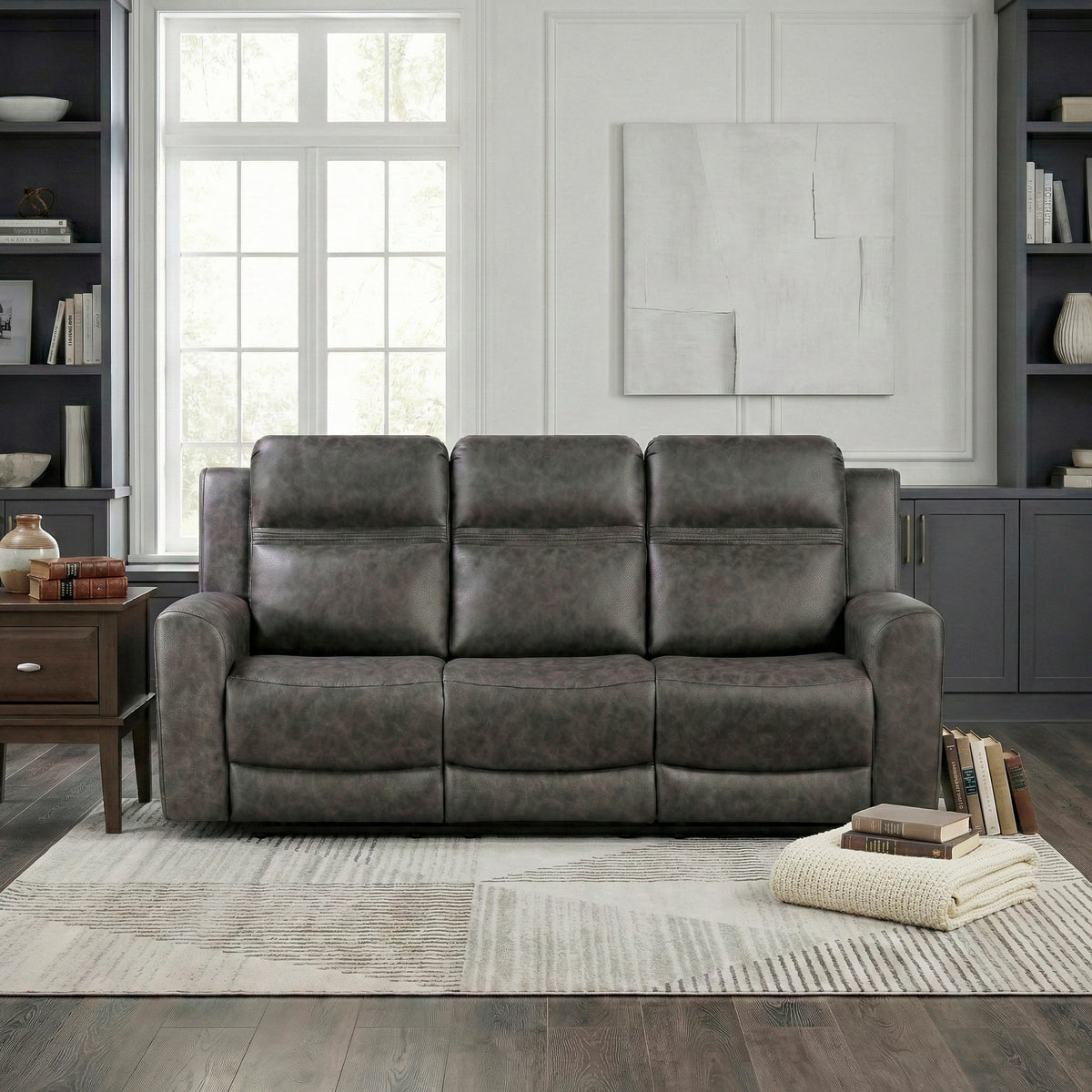 Hearth Gray Double Reclining Sofa - Ornate Home