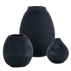 Hearth Matte Black Vases (Set of 3) - Ornate Home