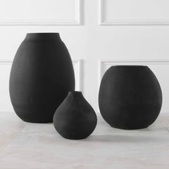 Hearth Matte Black Vases (Set of 3) - Ornate Home