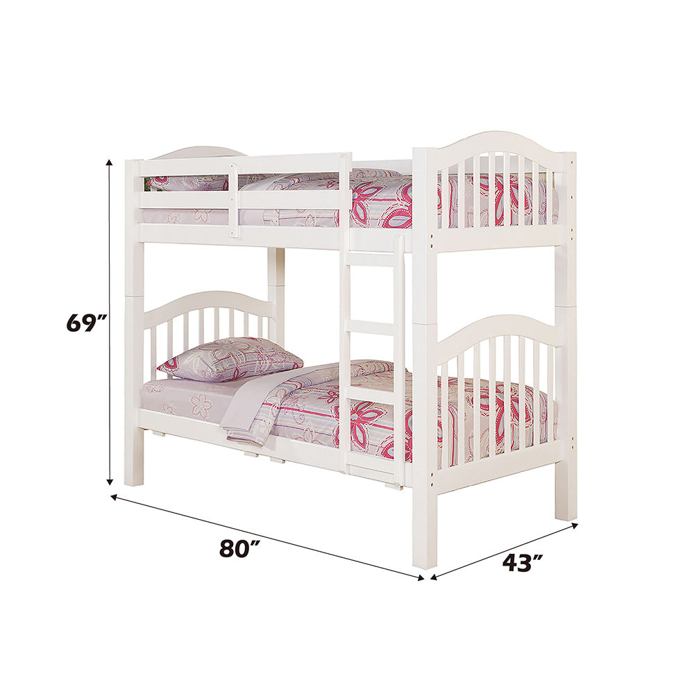 Heartland White Twin/Twin Bunk Bed - Ornate Home