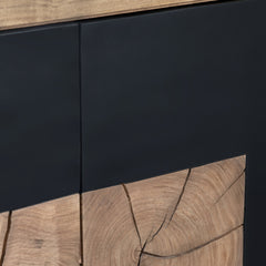 Heartwood Brown/Black Three-Door Console - Ornate Home