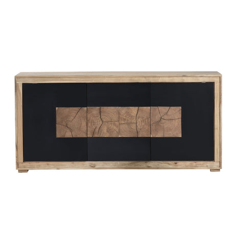 Heartwood Brown/Black Three-Door Console - Ornate Home