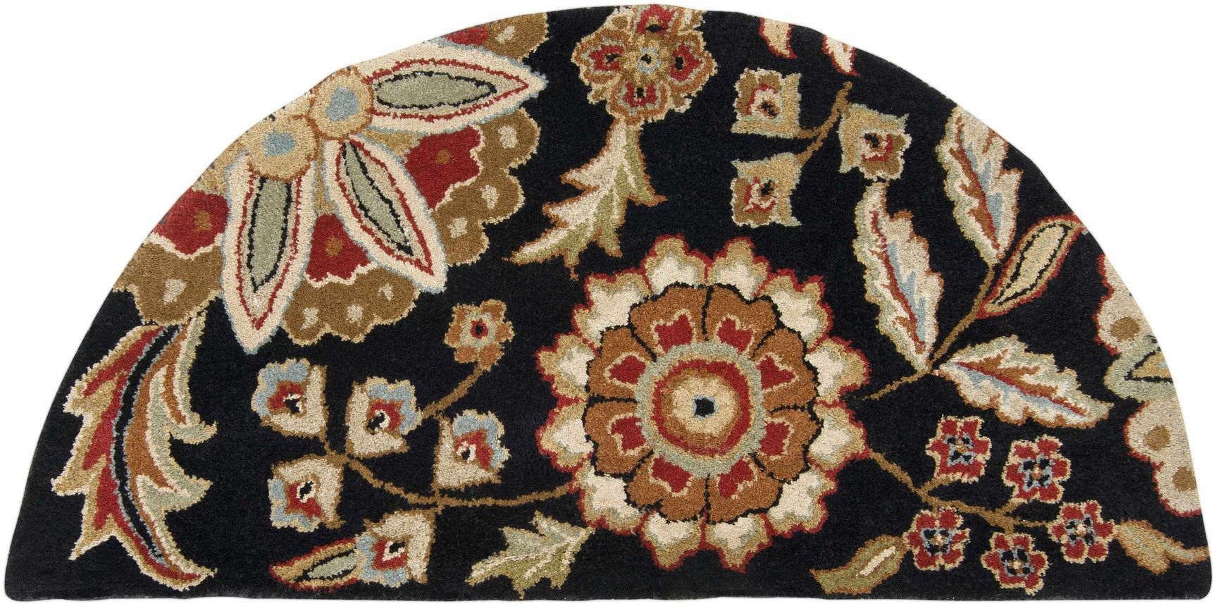 Heaters Black Floral Wool Carpet - Ornate Home