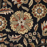 Heaters Black Floral Wool Carpet - Ornate Home