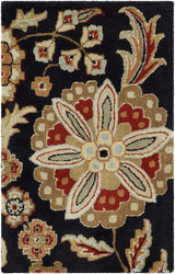 Heaters Black Floral Wool Carpet - Ornate Home