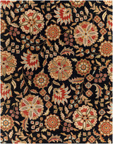 Heaters Black Floral Wool Carpet - Ornate Home