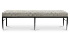 Heath Black And Beige Weave Bench - Ornate Home