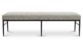 Heath Black And Beige Weave Bench - Ornate Home